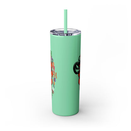 20oz Skinny Tumbler with Hand - Drawn Halloween Mandala Design - Keeps Drinks Hot/Cold - BPA - Free - Blululi