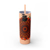 20oz Skinny Tumbler with Hand - Drawn Halloween Mandala Design - Keeps Drinks Hot/Cold - BPA - Free - Blululi