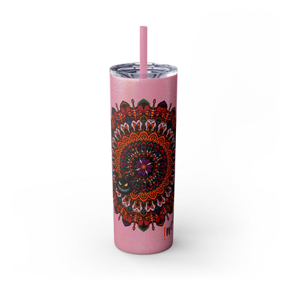 20oz Skinny Tumbler with Hand - Drawn Halloween Mandala Design - Keeps Drinks Hot/Cold - BPA - Free - Blululi