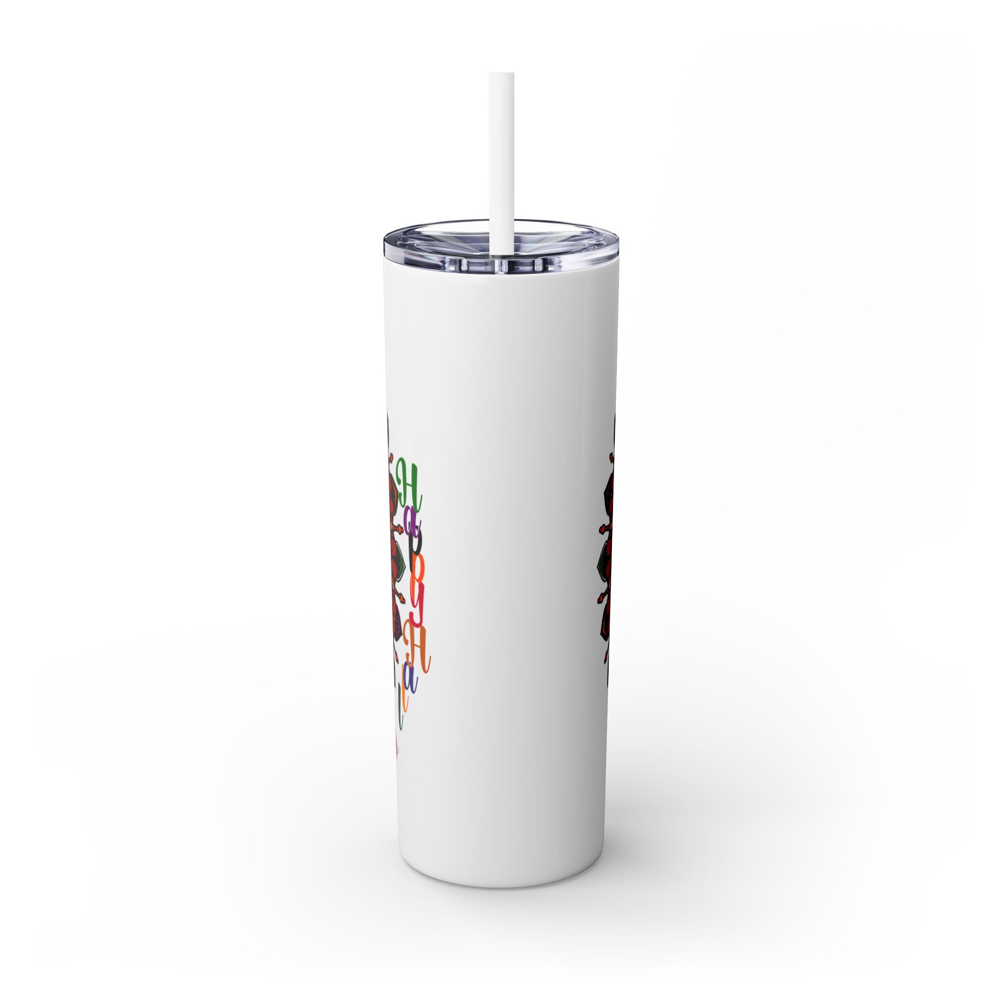 20oz Skinny Tumbler with Hand - Drawn Halloween Mandala Design - Keeps Drinks Hot/Cold - BPA - Free - Blululi