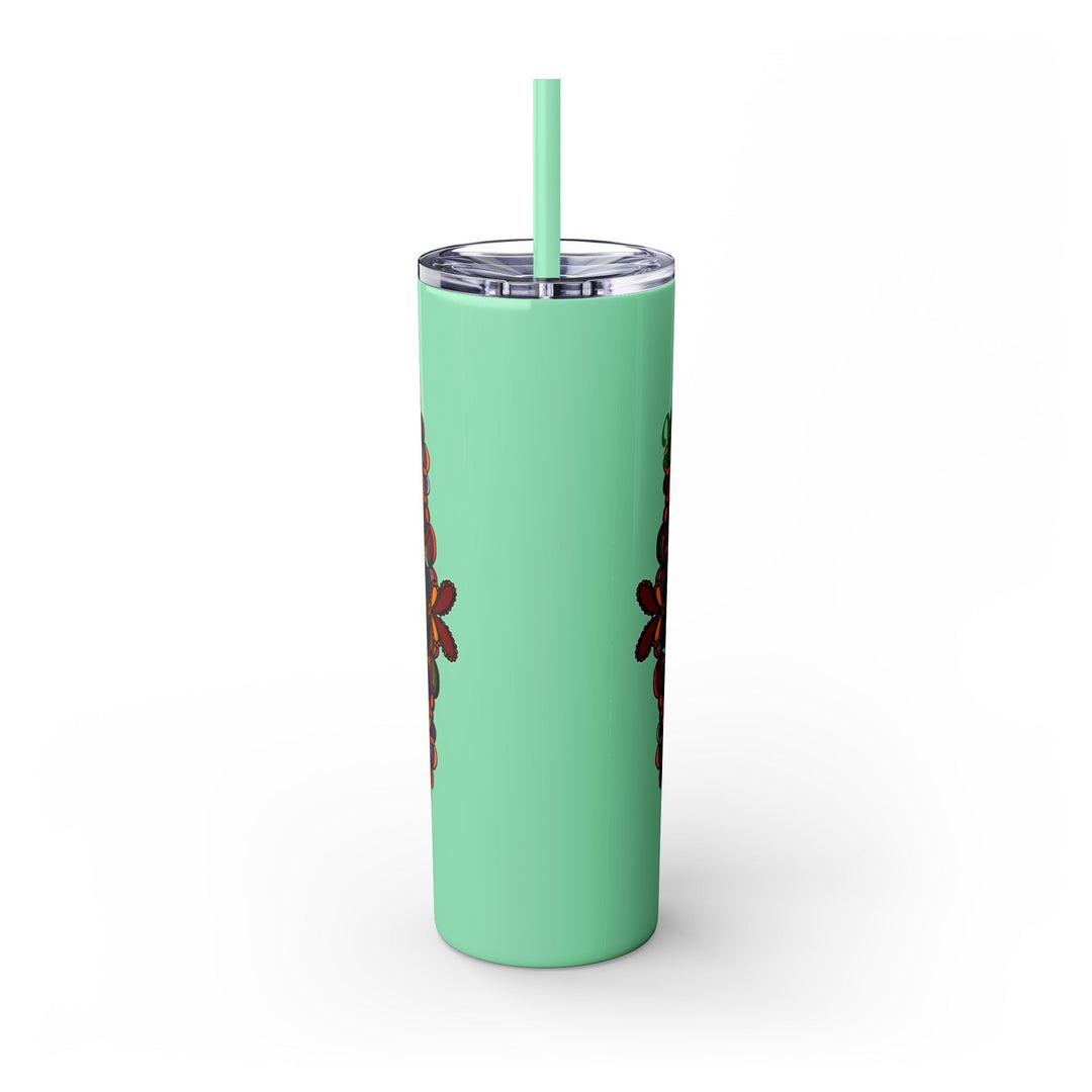 20oz Skinny Tumbler with Hand - Drawn Halloween Mandala Design - Keeps Drinks Hot/Cold - BPA - Free - Blululi