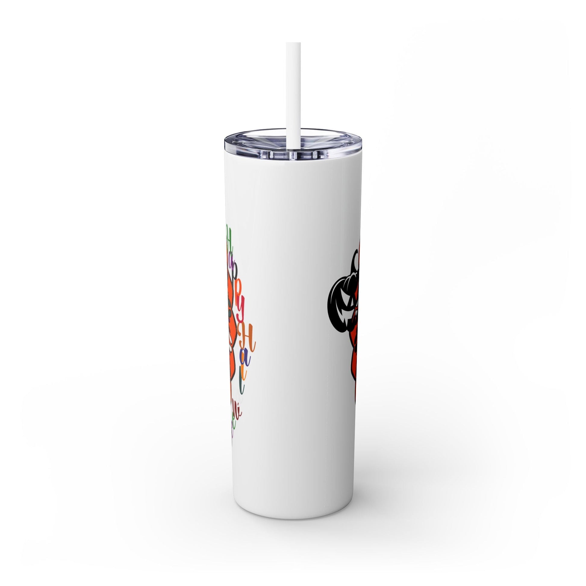 20oz Skinny Tumbler with Hand - Drawn Halloween Mandala Design - Keeps Drinks Hot/Cold - BPA - Free - Blululi