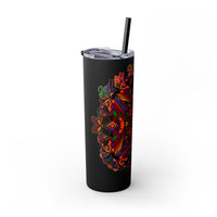 20oz Skinny Tumbler with Hand - Drawn Halloween Mandala Design - Keeps Drinks Hot/Cold - BPA - Free - Blululi