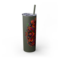 20oz Skinny Tumbler with Hand - Drawn Halloween Mandala Design - Keeps Drinks Hot/Cold - BPA - Free - Blululi