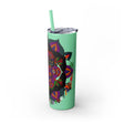 20oz Skinny Tumbler with Hand - Drawn Halloween Mandala Design - Keeps Drinks Hot/Cold - BPA - Free - Blululi