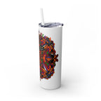 20oz Skinny Tumbler with Hand - Drawn Halloween Mandala Design - Keeps Drinks Hot/Cold - BPA - Free - Blululi