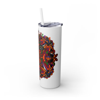 20oz Skinny Tumbler with Hand - Drawn Halloween Mandala Design - Keeps Drinks Hot/Cold - BPA - Free - Blululi