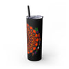 20oz Skinny Tumbler with Hand - Drawn Halloween Mandala Design - Keeps Drinks Hot/Cold - BPA - Free - Blululi