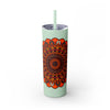 20oz Skinny Tumbler with Hand - Drawn Halloween Mandala Design - Keeps Drinks Hot/Cold - BPA - Free - Blululi