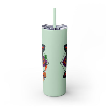 20oz Skinny Tumbler with Hand - Drawn Halloween Mandala Design - Keeps Drinks Hot/Cold - BPA - Free - Blululi