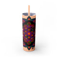 20oz Skinny Tumbler with Hand - Drawn Halloween Mandala Design - Keeps Drinks Hot/Cold - BPA - Free - Blululi