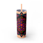 20oz Skinny Tumbler with Hand - Drawn Halloween Mandala Design - Keeps Drinks Hot/Cold - BPA - Free - Blululi