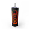 20oz Skinny Tumbler with Hand - Drawn Halloween Mandala Design - Keeps Drinks Hot/Cold - BPA - Free - Blululi