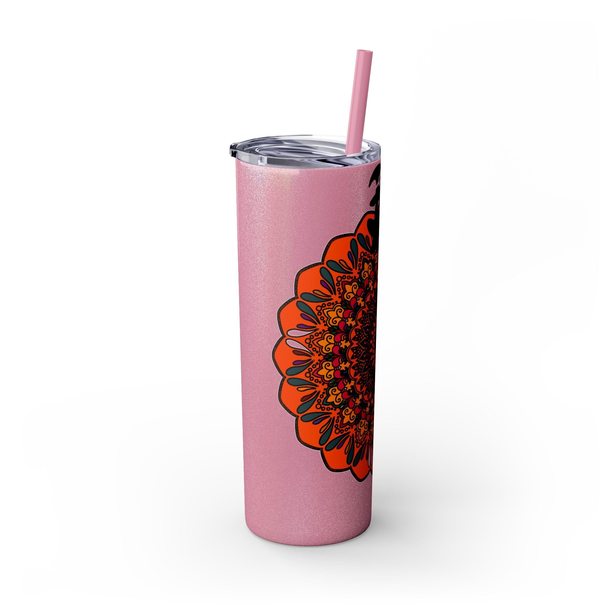 20oz Skinny Tumbler with Hand - Drawn Halloween Mandala Design - Keeps Drinks Hot/Cold - BPA - Free - Blululi