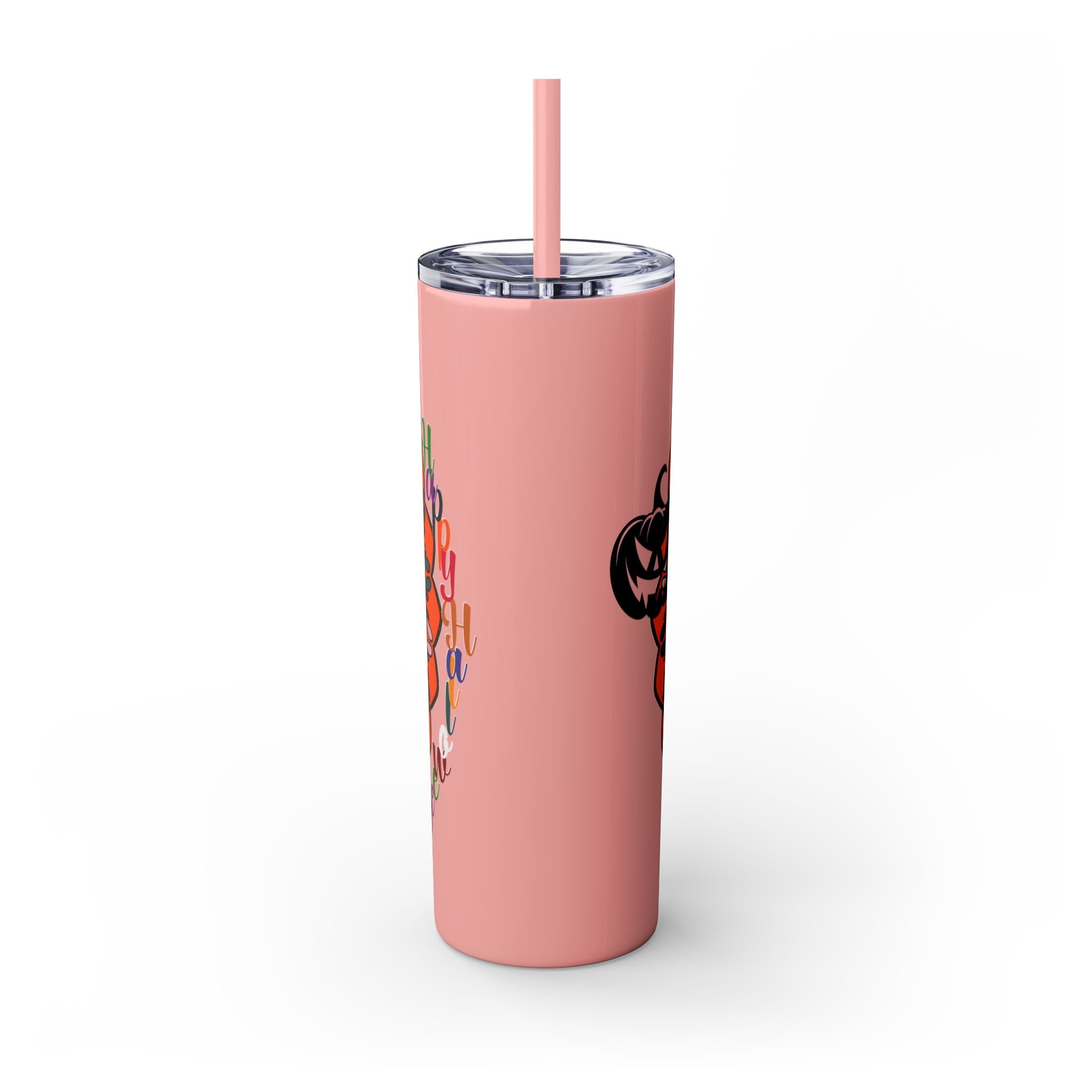 20oz Skinny Tumbler with Hand - Drawn Halloween Mandala Design - Keeps Drinks Hot/Cold - BPA - Free - Blululi