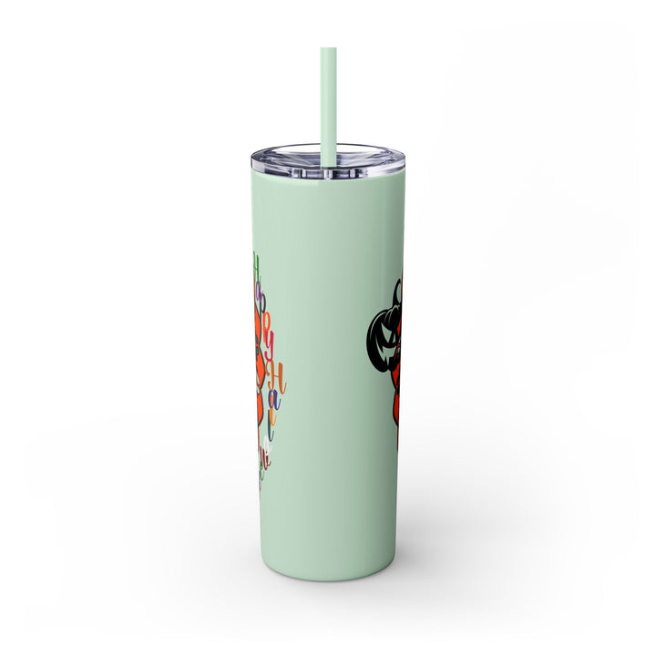 20oz Skinny Tumbler with Hand - Drawn Halloween Mandala Design - Keeps Drinks Hot/Cold - BPA - Free - Blululi