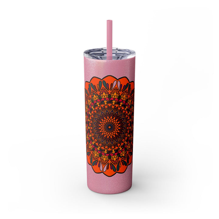 20oz Skinny Tumbler with Hand - Drawn Halloween Mandala Design - Keeps Drinks Hot/Cold - BPA - Free - Blululi