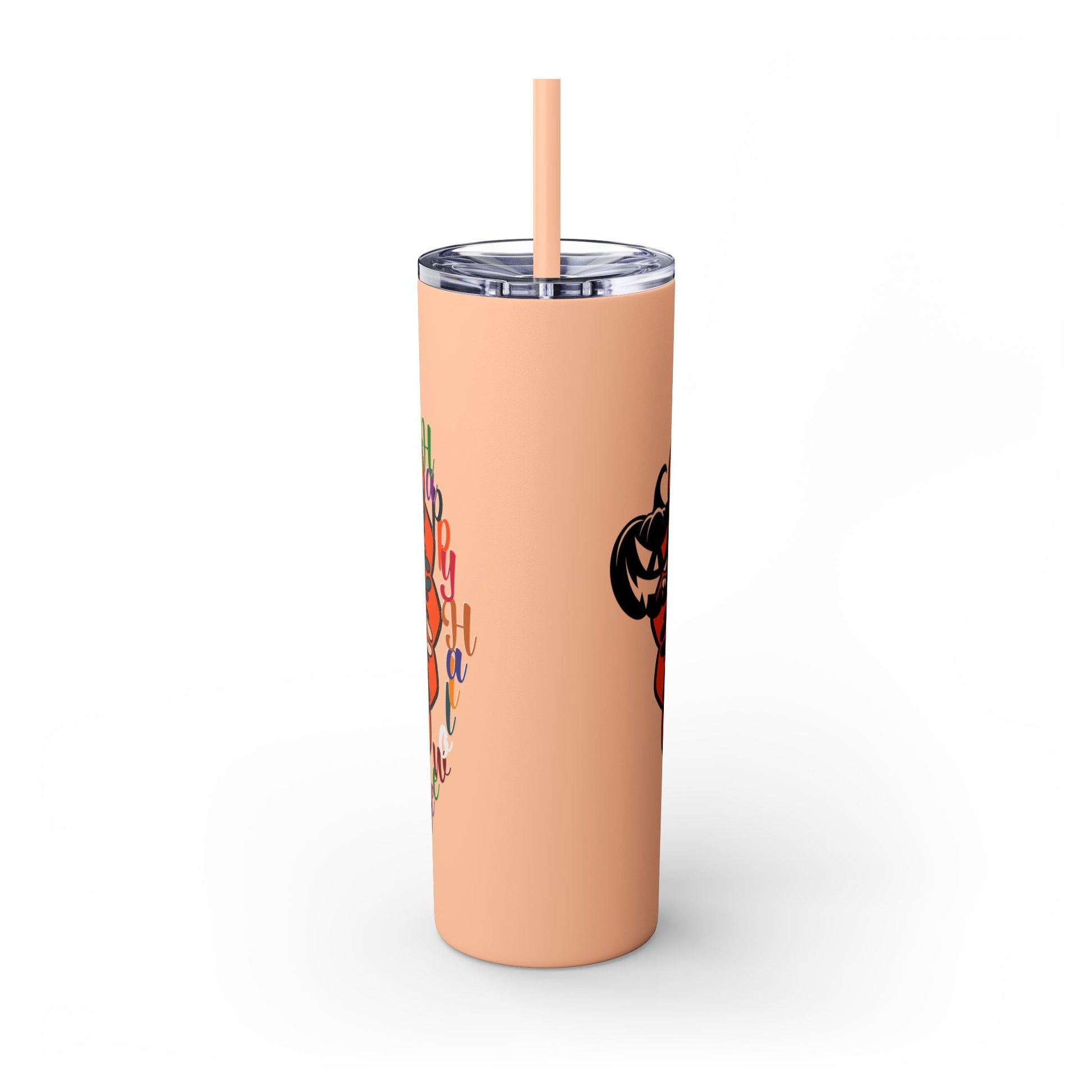 20oz Skinny Tumbler with Hand - Drawn Halloween Mandala Design - Keeps Drinks Hot/Cold - BPA - Free - Blululi