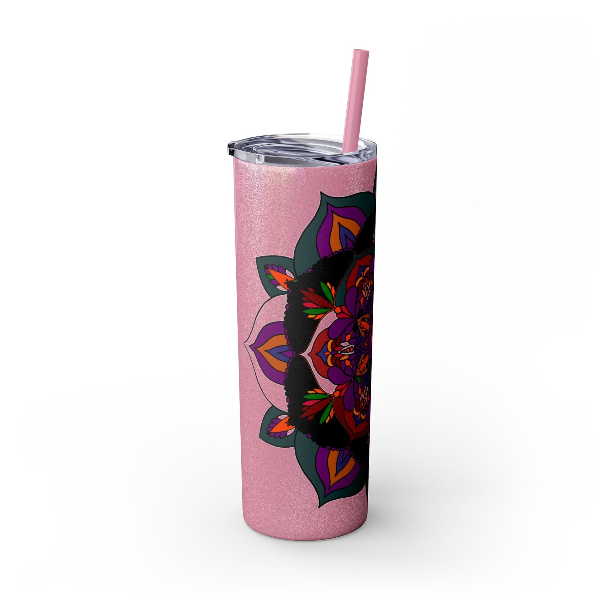 20oz Skinny Tumbler with Hand - Drawn Halloween Mandala Design - Keeps Drinks Hot/Cold - BPA - Free - Blululi