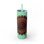 20oz Skinny Tumbler with Hand - Drawn Halloween Mandala Design - Keeps Drinks Hot/Cold - BPA - Free - Blululi