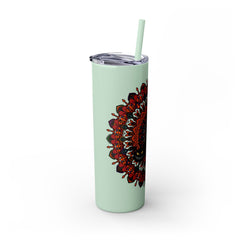 20oz Skinny Tumbler with Hand - Drawn Halloween Mandala Design - Keeps Drinks Hot/Cold - BPA - Free - Blululi