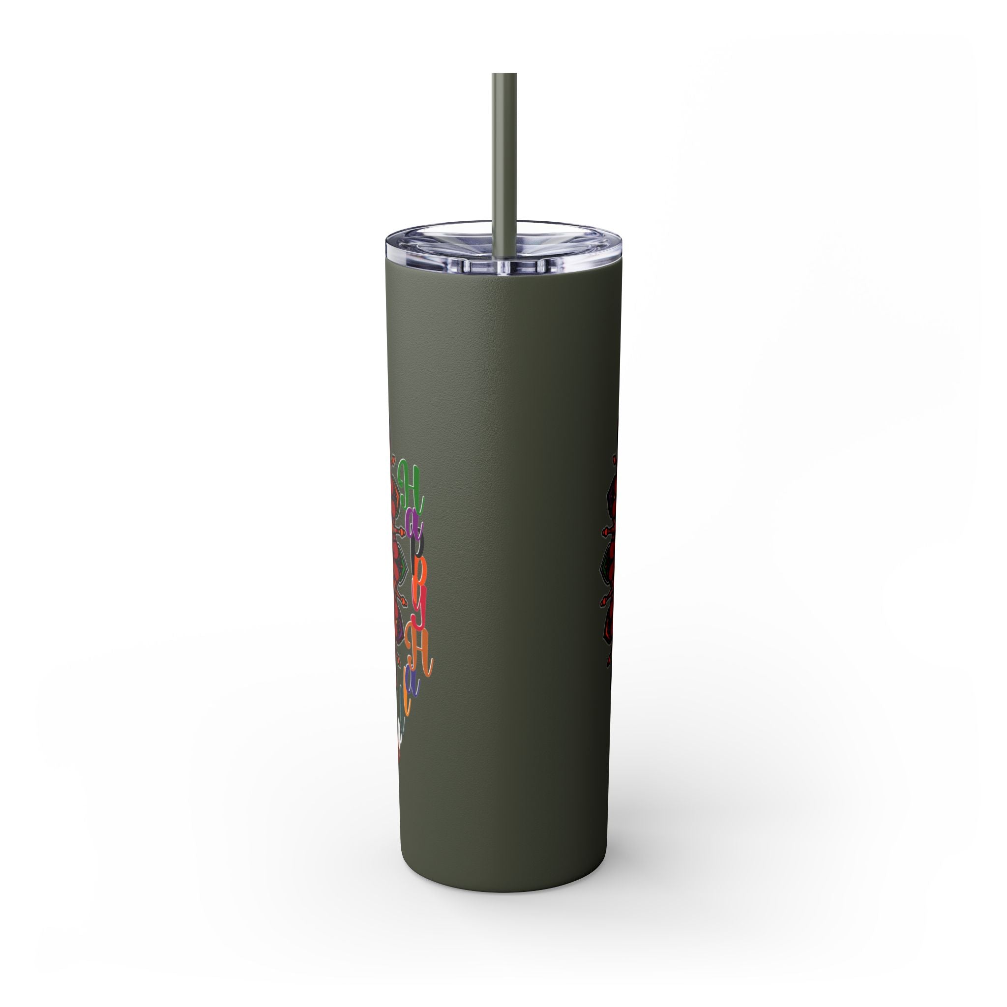 20oz Skinny Tumbler with Hand - Drawn Halloween Mandala Design - Keeps Drinks Hot/Cold - BPA - Free - Blululi