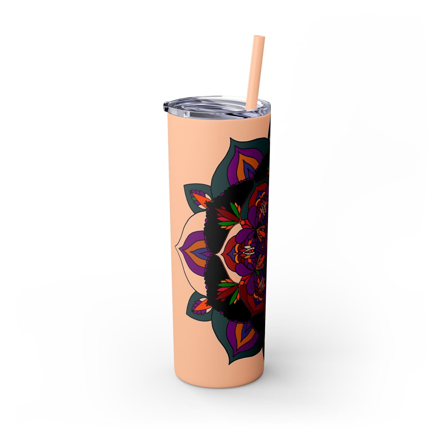 20oz Skinny Tumbler with Hand - Drawn Halloween Mandala Design - Keeps Drinks Hot/Cold - BPA - Free - Blululi