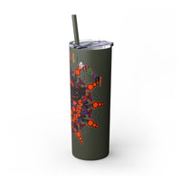 20oz Skinny Tumbler with Hand - Drawn Halloween Mandala Design - Keeps Drinks Hot/Cold - BPA - Free - Blululi