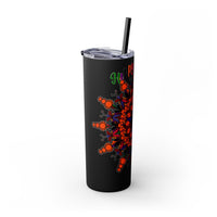 20oz Skinny Tumbler with Hand - Drawn Halloween Mandala Design - Keeps Drinks Hot/Cold - BPA - Free - Blululi