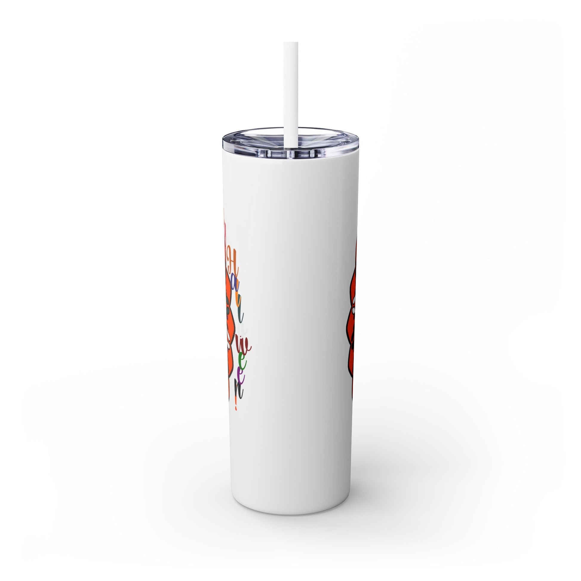 20oz Skinny Tumbler with Hand - Drawn Halloween Mandala Design - Keeps Drinks Hot/Cold - BPA - Free - Blululi