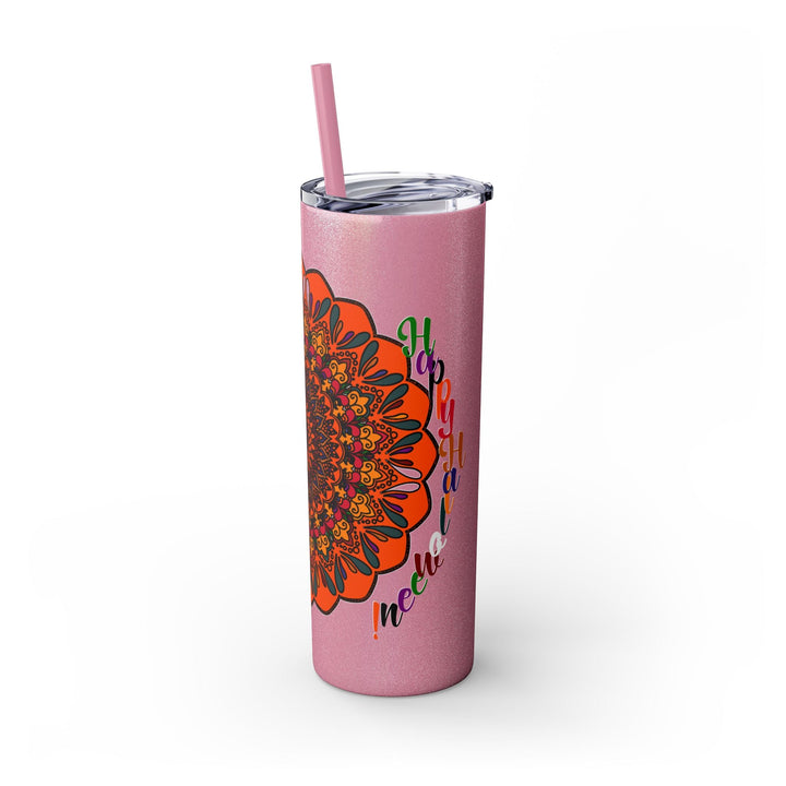 20oz Skinny Tumbler with Hand - Drawn Halloween Mandala Design - Keeps Drinks Hot/Cold - BPA - Free - Blululi