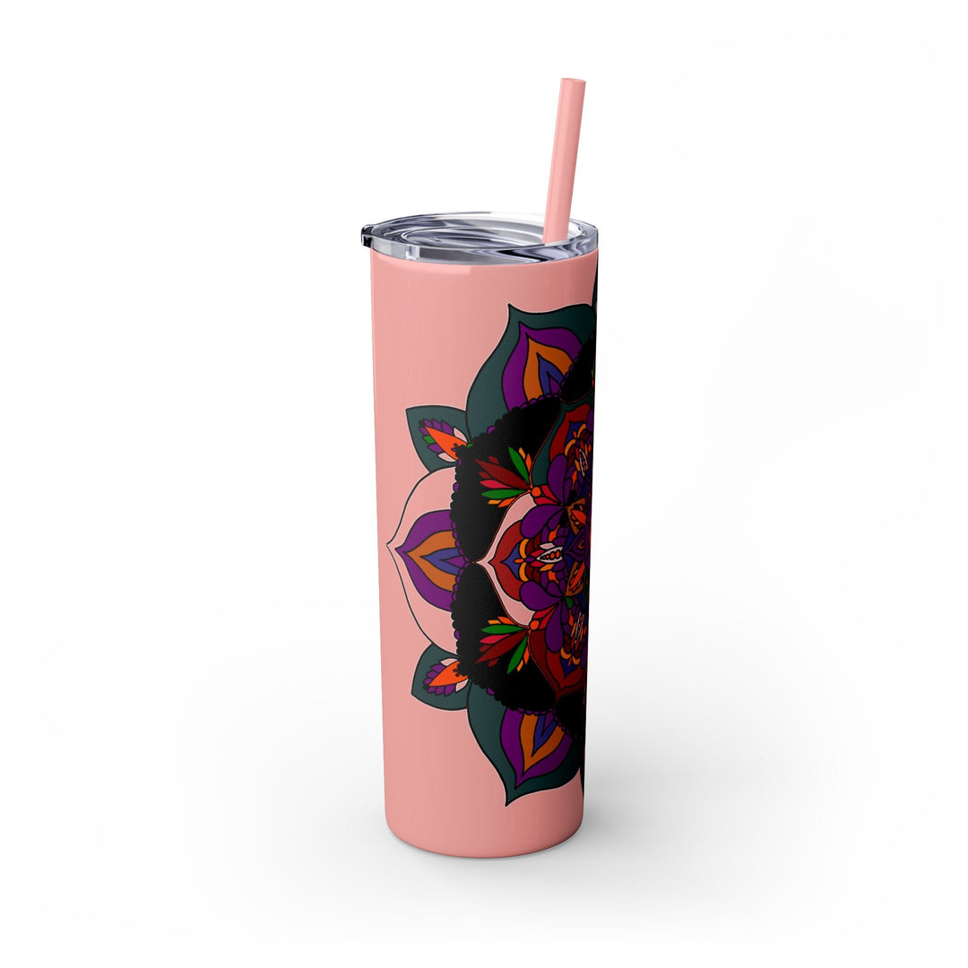 20oz Skinny Tumbler with Hand - Drawn Halloween Mandala Design - Keeps Drinks Hot/Cold - BPA - Free - Blululi