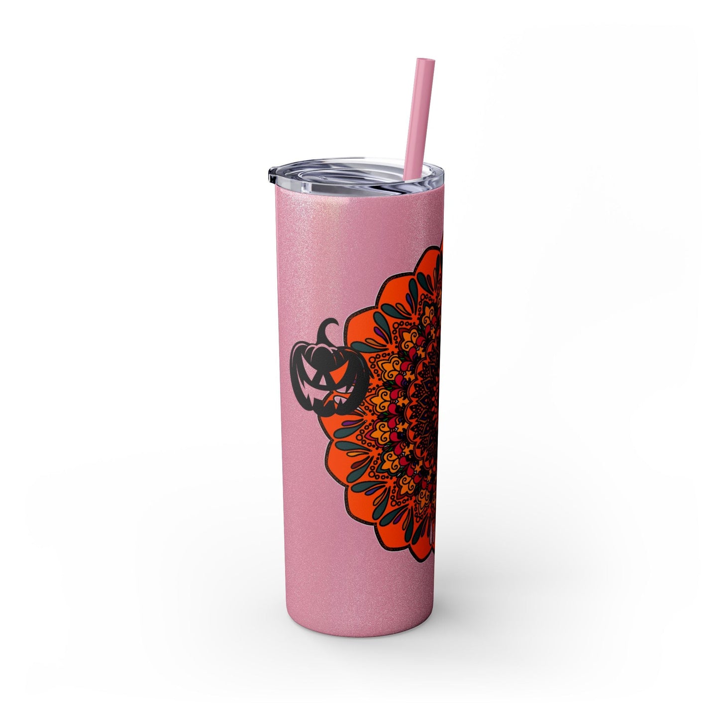 20oz Skinny Tumbler with Hand - Drawn Halloween Mandala Design - Keeps Drinks Hot/Cold - BPA - Free - Blululi