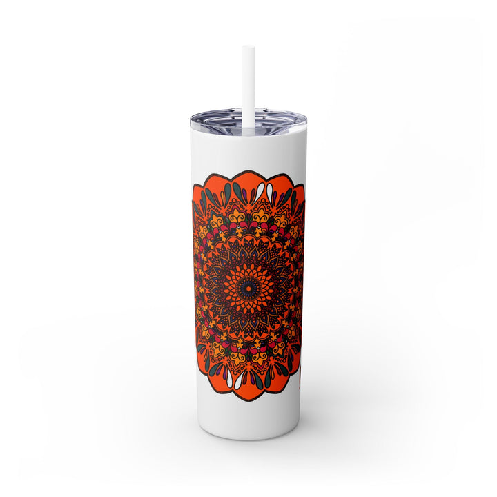 20oz Skinny Tumbler with Hand - Drawn Halloween Mandala Design - Keeps Drinks Hot/Cold - BPA - Free - Blululi