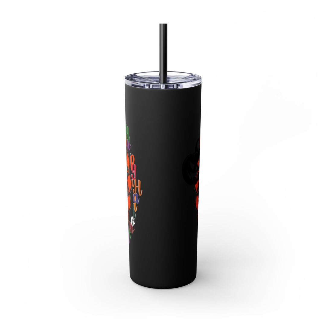 20oz Skinny Tumbler with Hand - Drawn Halloween Mandala Design - Keeps Drinks Hot/Cold - BPA - Free - Blululi