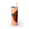 20oz Skinny Tumbler with Hand - Drawn Halloween Mandala Design - Keeps Drinks Hot/Cold - BPA - Free - Blululi