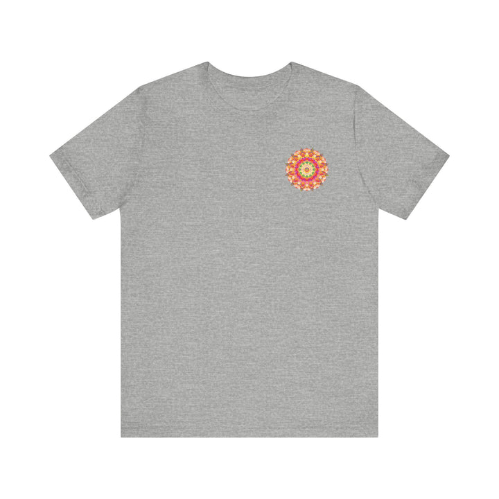 Vibrant Mandala Tee with intricate spiritual design promoting peace and harmony