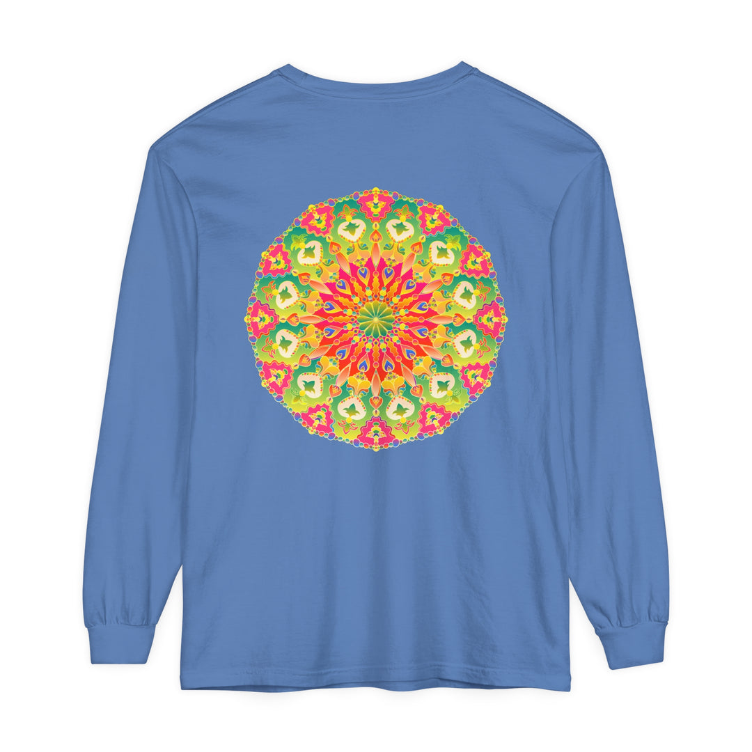 Stylish and vibrant Intricate Mandala Long Sleeve T-Shirt - Vibrant Art with a colorful and detailed mandala design