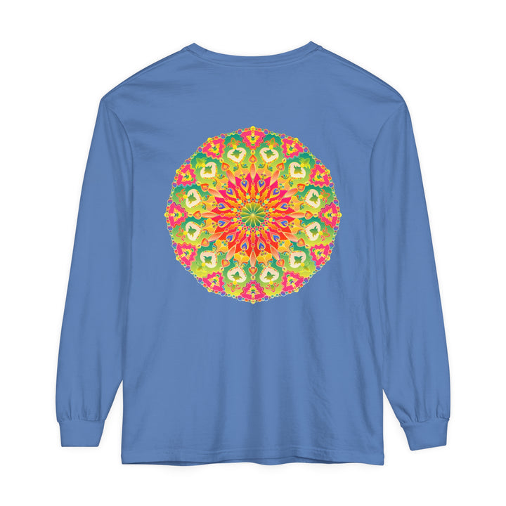 Stylish and vibrant Intricate Mandala Long Sleeve T-Shirt - Vibrant Art with a colorful and detailed mandala design