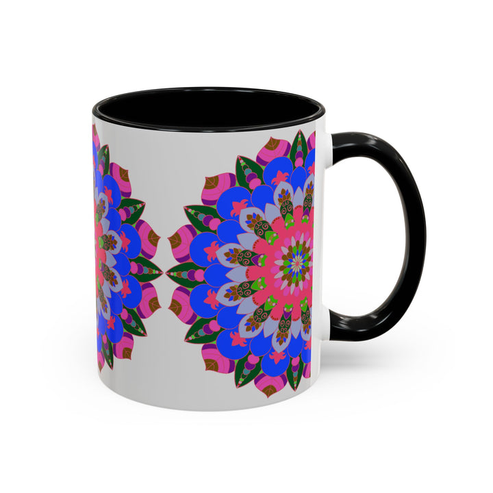 Colorful mandala mug with intricate design, perfect for adding a pop of art to your morning routine