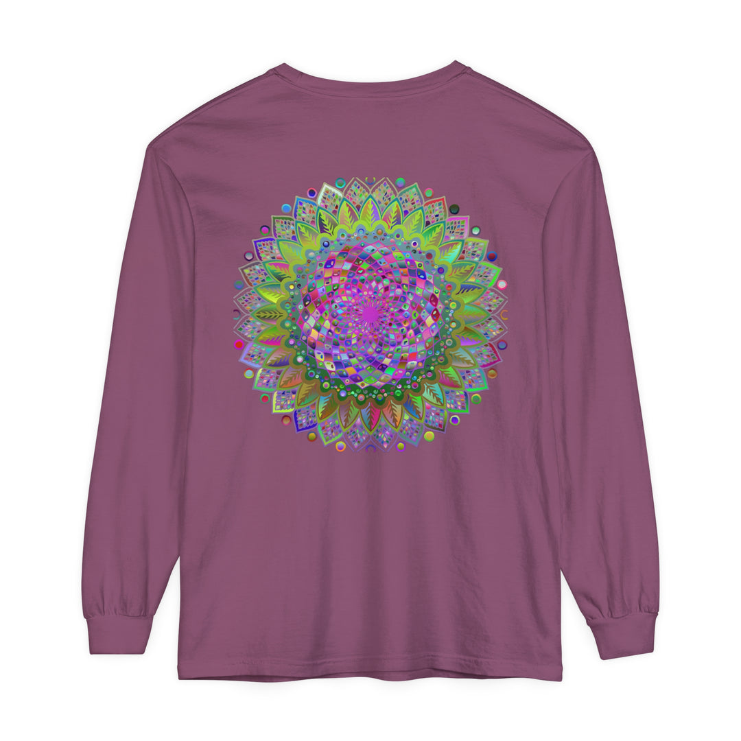 Colorful and intricate mandala design long sleeve t-shirt for men and women