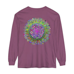 Colorful and intricate mandala design long sleeve t-shirt for men and women