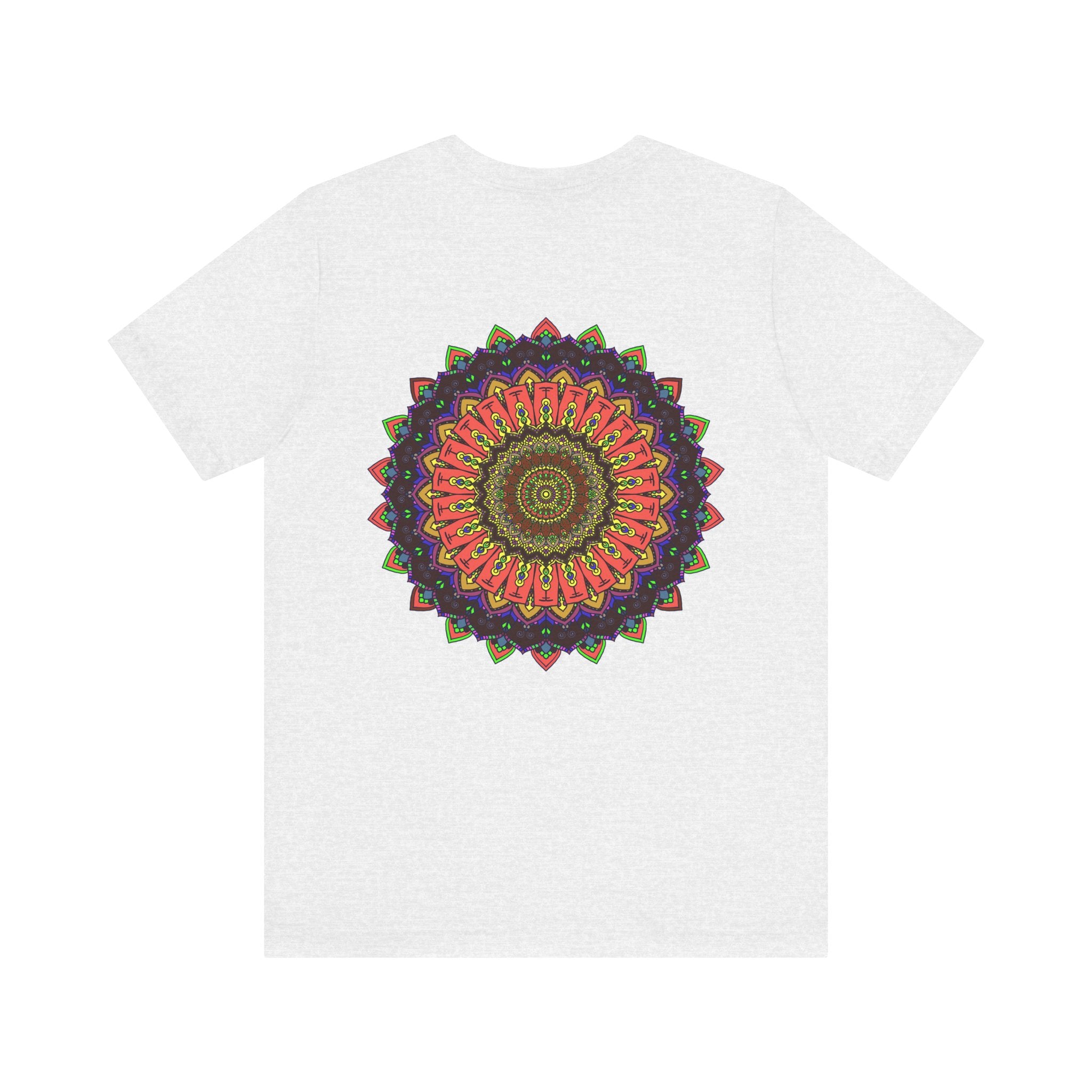 Stunning mandala tee with vibrant patterns promoting spiritual peace and balance