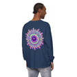 Colorful and intricate mandala design long sleeve t-shirt for a psychedelic style