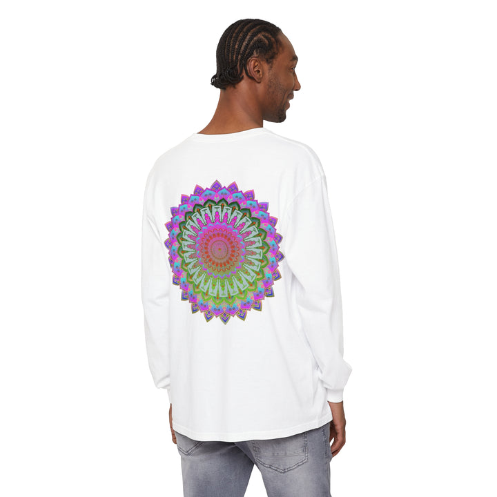 Unisex long sleeve t-shirt with a striking and intricate mandala design