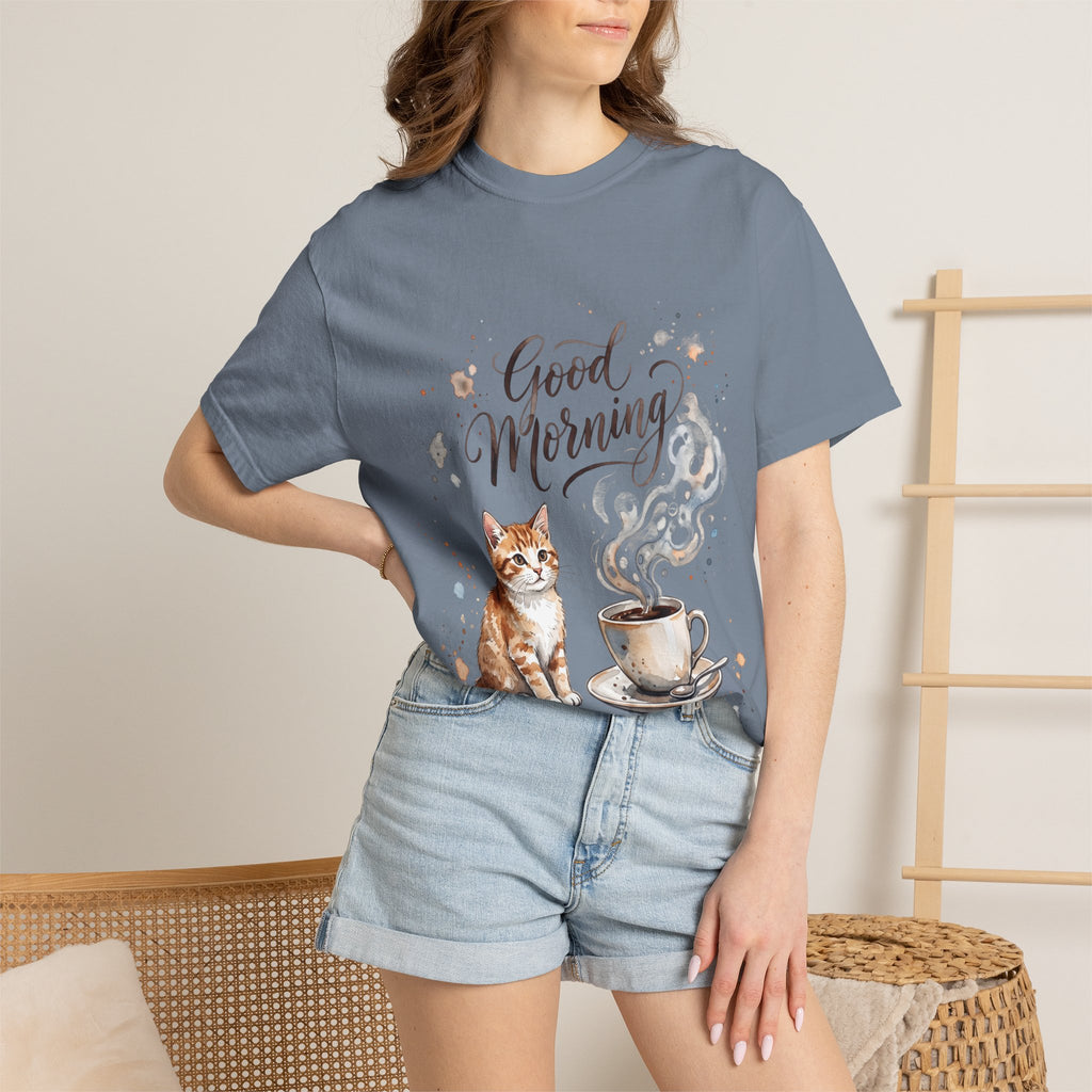 Good Morning Cat Coffee T-Shirt