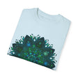 Unisex cotton t-shirt in black with a hand-drawn intricate mandala design