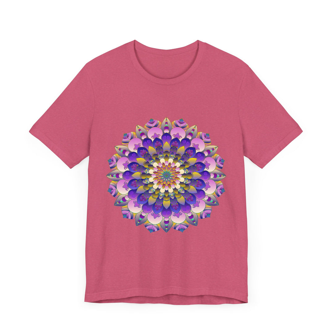 Vibrant and intricate mandala flower design on a t-shirt, perfect for expressing spirituality and artistic expression