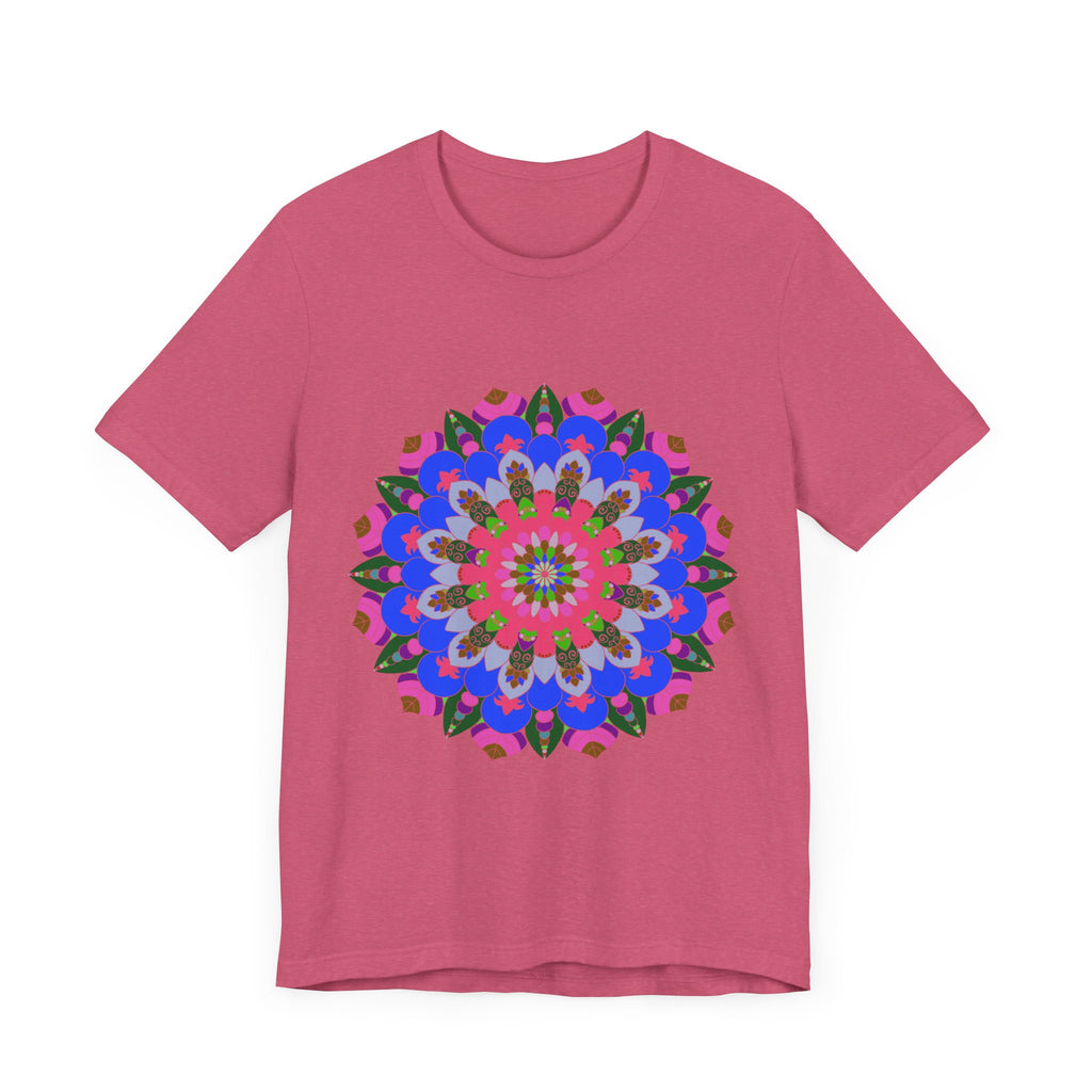 Vibrant and intricate colorful mandala geometric design t-shirt for men and women