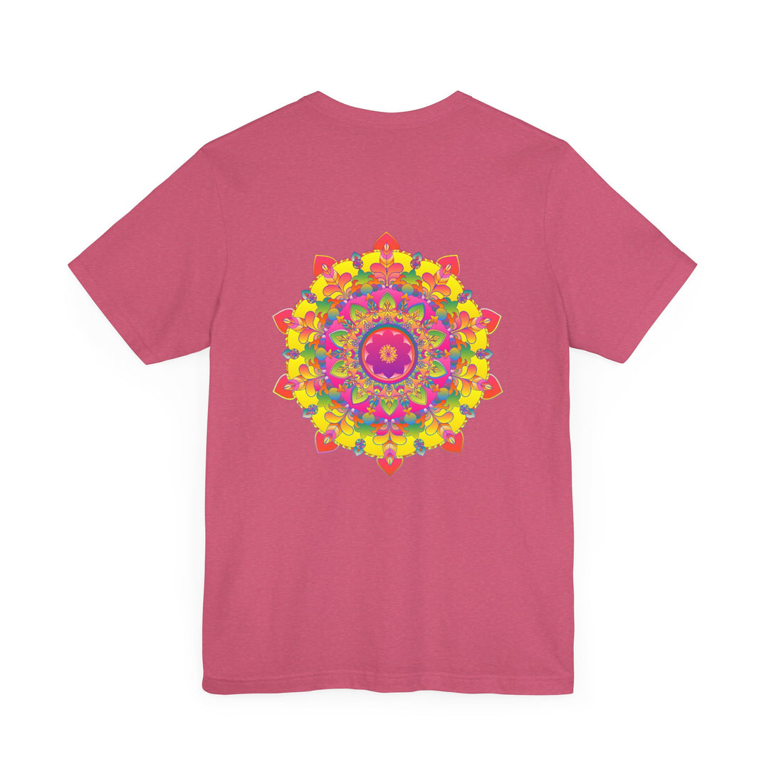 Colorful mandala tee with intricate design representing spiritual peace and harmony, perfect for enhancing your sense of tranquility and balance